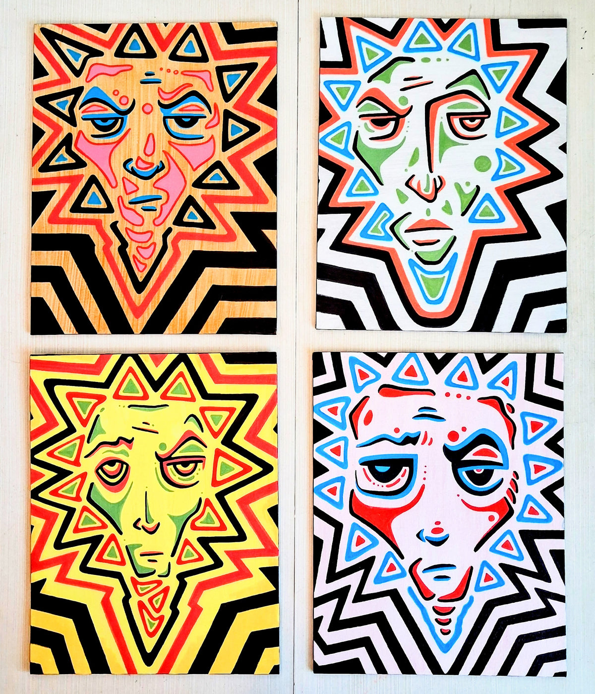 Four Sun Faces